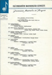 1975. július 17. Erkel Színház Jeunesses Musicales de Hongrie   